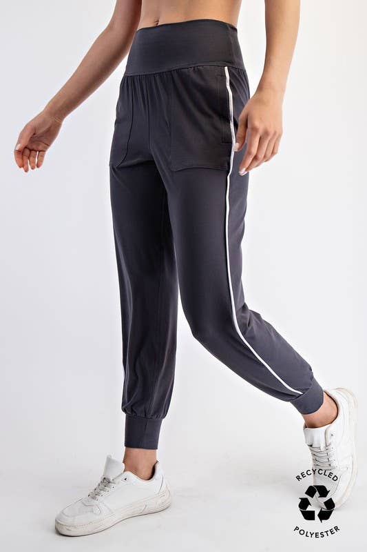 High Waist Butter Soft Piping Jogger Pant